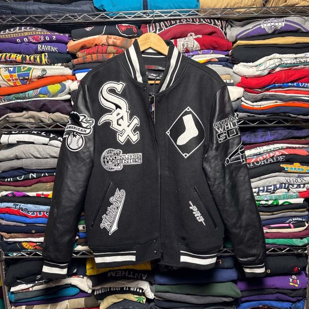 Pro Standard Chicago White Sox MLB Mashup Wool and Leather Varsity Jacket